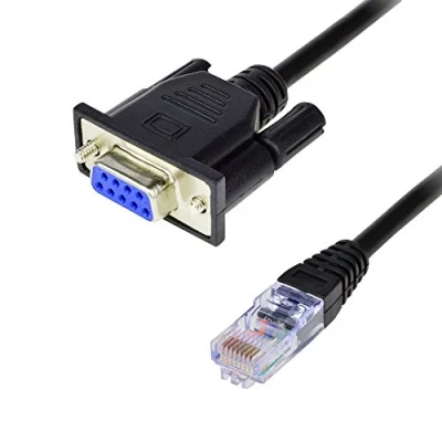 Image of LFHUKEJI RJ45 to RS232, DB9 9 Pin Serial Port Female Cat5 Ethernet LAN Console 4.9Ft/1.5meters