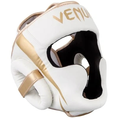 Image of Venum, Elite Boxing Headgear, Men&#039;s, One Size, White/Gold