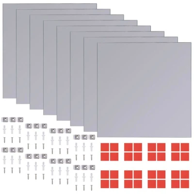 Image of vidaXL Frameless Mirror Tiles Glass 8 pcs 20.5 cm