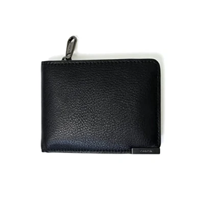Image of Calvin Klein Modern Plaque Bifold Half Z/A, Black, One Size