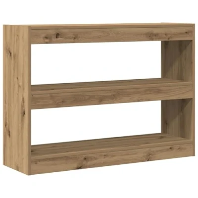 Image of vidaXL Bookcase Artisan Oak Engineered Wood Divider Large Minimalist Book Cabinet Storage Solution for Living Room/Library, 71.7 cm Height, 17.4 kg Weight