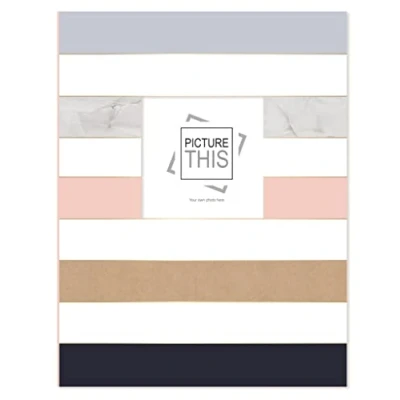Image of 6&quot; x 4&quot; Photo Album Memo Slip in Scrabook Family Holiday Wedding Photograph Holds 200 Photos (Stripes Design)