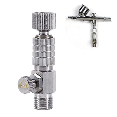 Image of Airbrush Quick Disconnect Coupler Connection Fitting Adapter with Airflow Adjustment Control Valve 1/8 inch