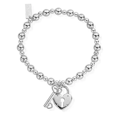 Image of ChloBo Silver Mini Lock + Key Bracelet