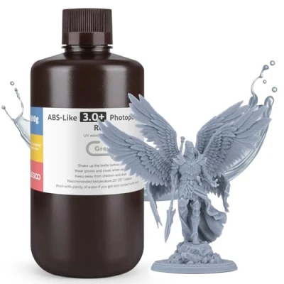 Image of ELEGOO Upgraded ABS Like Resin 3.0 PLUS, UV 3D Printer with Higher Precision and lower Shrinkage, Enhanced Strength Toughness Photopolymer + for LCD Grey 1000g