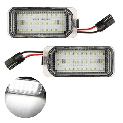 Image of VIGORFLYRUN PARTS LTD 2pcs Car LED License Number Plate Light For F ord Kuga Fiesta ocus M ondeo/For XF XJ, 18 Canbus 12V Error Free White Lamp