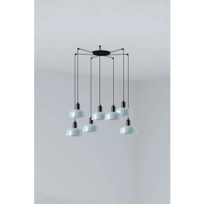Image of Tatawin Small Cluster Pendant Ceiling Light Black, Bluish Grey 7x E27