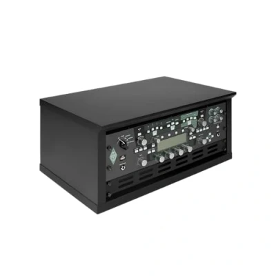 Image of Gator Frameworks Elite Furniture Series 4U Wood Desktop Studio Rack in a Black Finish (GFW ELITERK BLK)