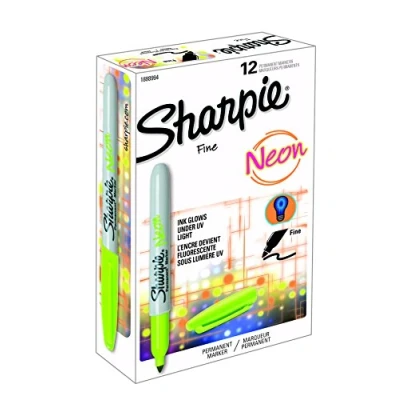Image of Sharpie Fine Neon Permanent Marker Green (Box of 12)