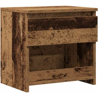Image of vidaXL bedside cabinet/nightstand/table 40x30x39 cm engineered wood in old finish with drawer and compartment modern design for bedroom