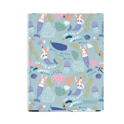 Image of Miquelrius Folder with Flaps A5, 185 x 245 20 mm, Rigid Cardboard, Elastic Closure, Mermaid Collection