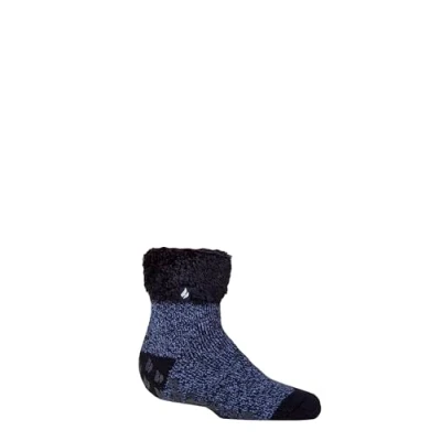 Image of Kids 1 Pair SOCKSHOP Heat Holders Plain Lounge Socks Annabelle Twist Navy 12.5 3.5
