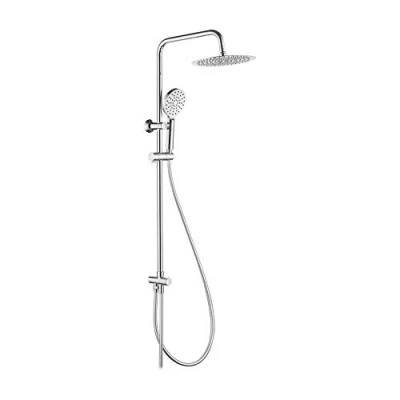 Image of Ibergrif M20706 Modern Shower System with Diverter, 3 Way Dual Head Riser Rail Kit, Chrome