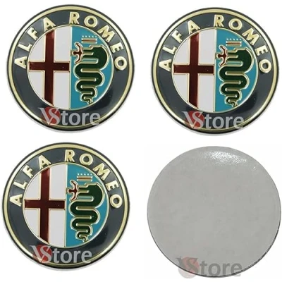 Image of AFSNT 4pcs Car Wheel Hub Centre Caps Cover Sticker for Alfa Romeo 147 156 GT 50mm,Wheel Hubcap Waterproof Styling Accessories
