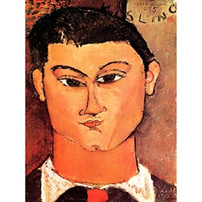 Image of Wee Blue Coo Amedeo Modigliani Portrait Of Moise Kisling Old Large Art Print Poster Wall Decor 18x24 inch