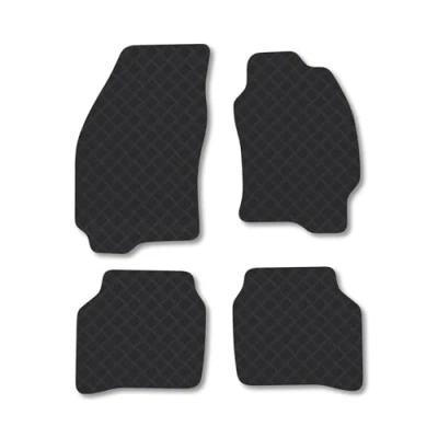 Image of Rubber Car Mats Compatible with Ford Mondeo (2001 2007) Tailored Fit Floor Set Accessory Black Custom 4 Pieces Clips Anti Slip Backing, Heavy Duty &amp; Waterproof