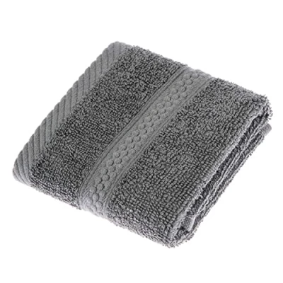 Image of HOMESCAPES Charcoal Grey Turkish Cotton Face Cloth Flannel Super Soft Thick &amp; Absorbent 500 GSM Towel Heavy Weight for everyday Luxury
