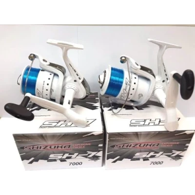Image of 2 x SHIZUKA SK7 70 SEA LARGE LINEAEFFE FISHING BEACH PIER REELS WITH LINE WHITE