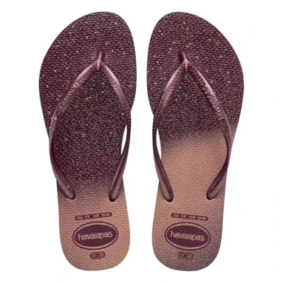 Image of Havaianas SLIM Gloss Tbar sandals, Size: 4 5, Purple soil Synthetics
