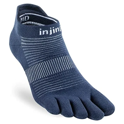 Image of Injinji Original Weight No Show Running Socks Size S (37 40) Breathable, Moisture Wicking Blue