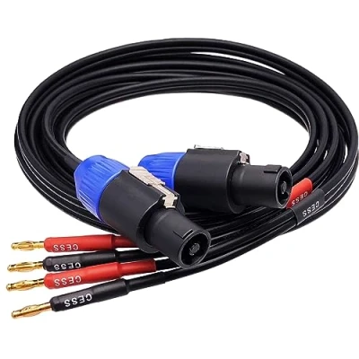 Image of CESS 274 6f Super Soft Silicone 12 Gauge Wires Banana Plug to Speakon Speaker Cable (6 Feet)