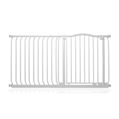 Image of Safetots Curved Top Safety Gate, 134cm 143cm, Matt White, Pressure Fit Stair Baby Gate for Doors Hallways and Spaces, Barrier, Easy Installation