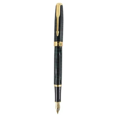 Image of Sipliv Classic Gold Trim Medium Nib Fountain Pen Gift Boxed, Dark Green