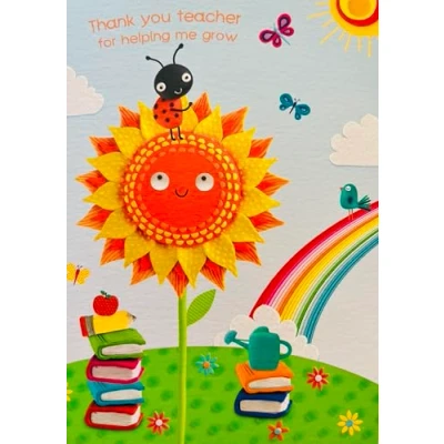 Image of Thank You Teacher Card For Helping Me Grow