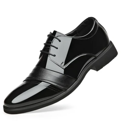 Image of KYOESCAI Men&#039;s Oxfords Classic Dress Shoes Formal Derby for Men Comfortable Business Office Wedding Shoes,Black,8.5 UK