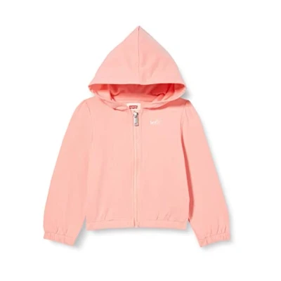 Image of Levi&#039;s Kids Elastic Zip Up Hoodie Baby Girls, Peaches N Cream, 12 Months