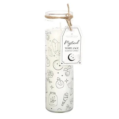 Image of Mystical White Sage Tube Candle 7 Day Prayer, Cleanse Home &amp; Altar Spiritual Cleansing, Ward Off Negative Energies Fragrance, Paraffin Wax Positive Energy Magical Prayer