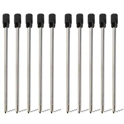 Image of YUEMING 20 Pcs Black Ink Pen Refills for Ballpoint Pens, 2.75&#039;&#039; Replaceable Smooth Writing 7 cm and1 mm Medium Size Tip