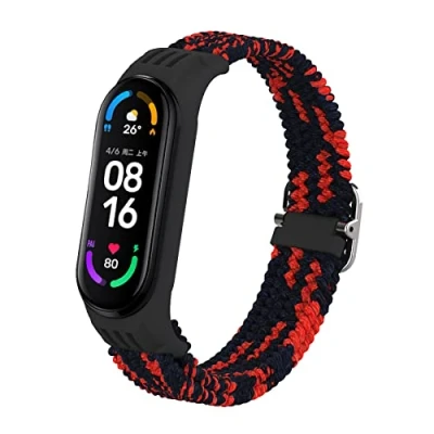 Image of CHULN Braided Solo Loop Strap Compatible with Xiaomi Mi Band 5/Xiaomi 6/Xiaomi 4/Xiaomi 3/Amazfit 5,Soft Adjustable Nylon Sport Replacement Wristband.