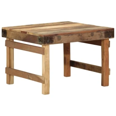 Image of vidaXL reclaimed wood coffee table/brown rustic rectangular center/table for home lounges living rooms