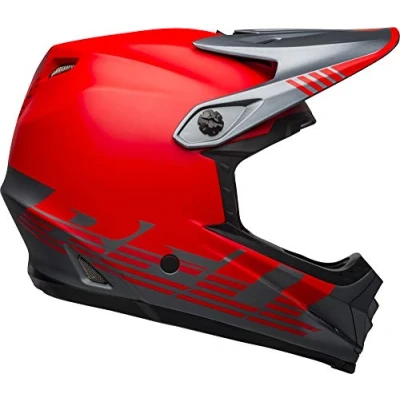 Image of Bell Full 9 Fusion MIPS MTB Face Helmet 2021: Louver Matte Grey/Red S 53 55cm