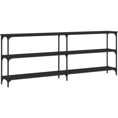 Image of vidaXL Console Table Tea End Hallway Sofa Black Engineered Wood