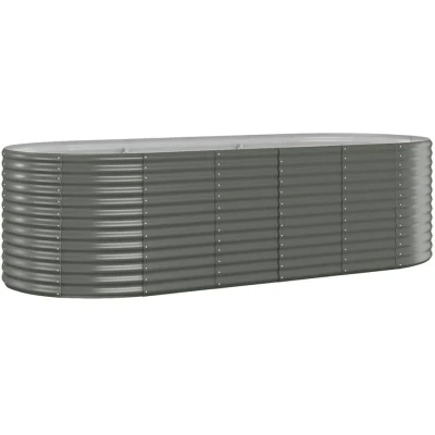 Image of vidaXL Garden Raised Bed Powder coated Steel 249x100x68 cm Grey