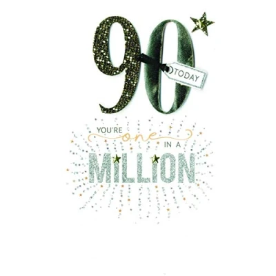 Image of 90th Birthday Greeting Card Hand Finished Champagne Range Cards JGS657