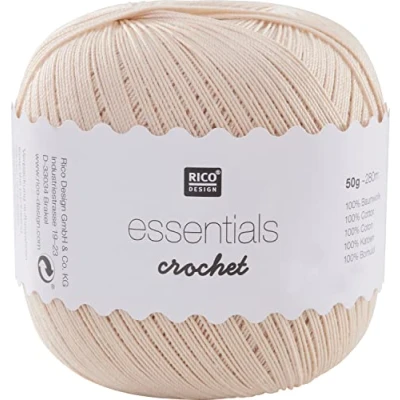 Image of Rico Design Yarn, Essentials Crochet Cotton 027 Nude, 100% Cotton, Hand Wash Only, 0.11 pounds, Unisex