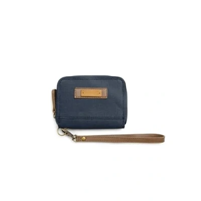 Image of Weird Fish Corfe Washed Canvas Purse Navy Size ONE