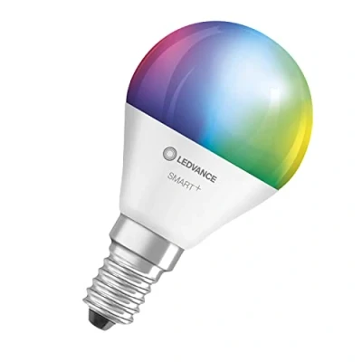 Image of LEDVANCE Smart LEDLamp with WiFi Technology, Base: E14, Di mmable, Tunable White (2700 6500K) RGB Colors Changeable, Replaces Incandescent Lamps 40 W, SMART+ MINI Bulb Multicolour, Pack of 3