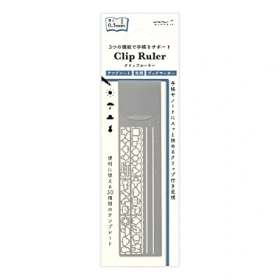 Image of DESIGNPHIL 42289006 Midori Ruler Clip Ruler, Silver A