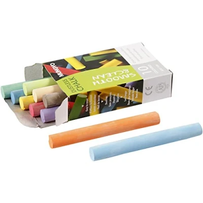 Image of Creativ 100263 Chalkboard Chalk, L: 8 cm, D: 10 asstd colours, 10pcs