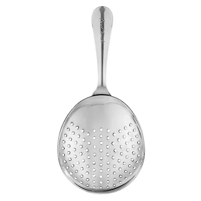 Image of Final Touch Stainless Steel Julep Strainer Cocktail Bartending Tool For Mixing Mint Juleps &amp; Other Cocktails. Fits Most Standard Glasses