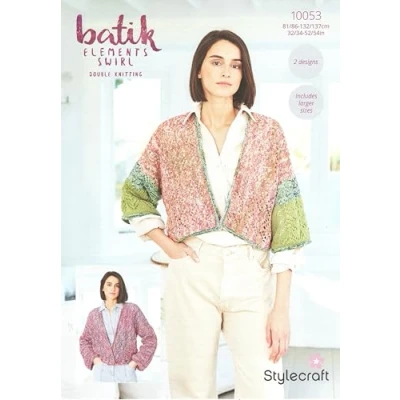 Image of Stylecraft Batik Elements Swirl DK Knitting Pattern 10053 Ladies Jackets (2 Designs)