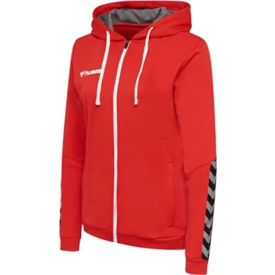 Image of hummel Hmlauthentic Women&#039;s Poly Zip Hoodie True Red