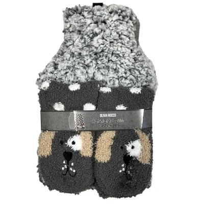 Image of Olivia Rocco Hot Water Bottle &amp; Socks Set Animal Design with Cover 1L Natural Rubber Thermotherapy Long Lasting Warm Winter Gift, Dog