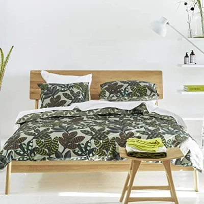 Image of Designers Guild Cotton Duvet Cover, Green, 200 x cm