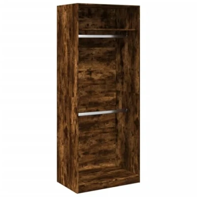 Image of vidaXL Wardrobe Armoire Closet Clothes Organizer Smoked Oak 5 Compartments 80x50x200cm