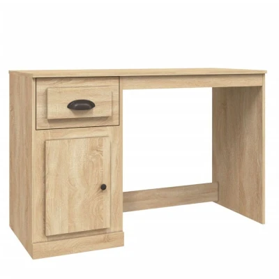 Image of vidaXL Desk with Drawer Sonoma Oak 115x50x75 cm Engineered Wood